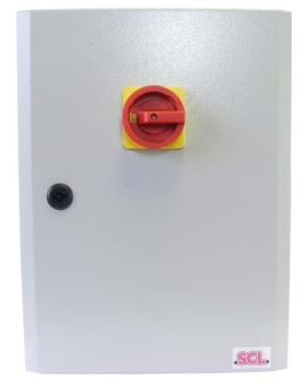 SCL ON-OFF FUSED SWITCH 63A 4P IP65 METAL ENC + FUSES