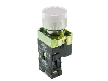 SCL 22mm ILLUMINATED P.BUTTON LED CLEAR + 1 NO CONTACT 24VDC