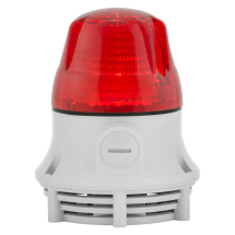 SIRENA MICROLAMP STEADY/FLASH ACOUSTIC RED V110AC GREY BASE