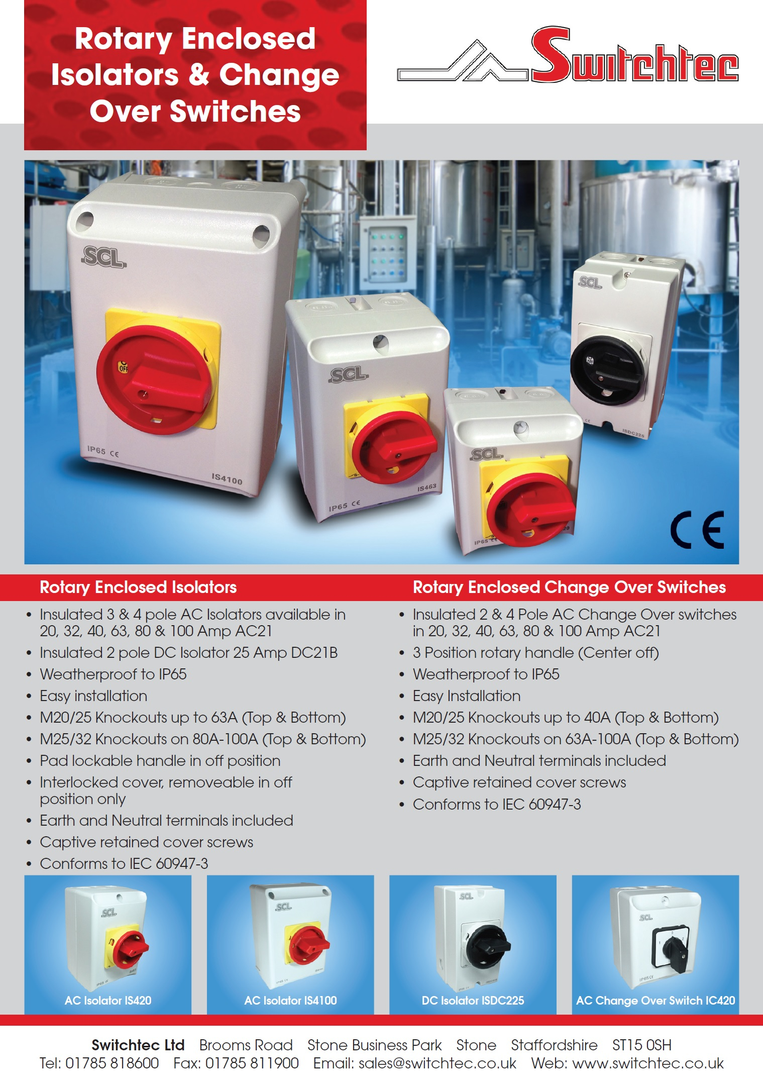 SCL Isolators and CO Switch Datasheet