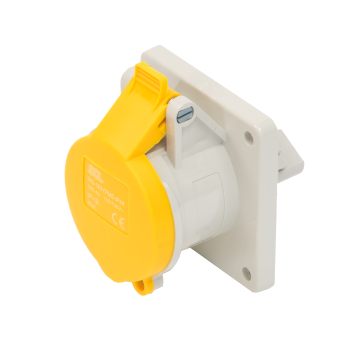 SCL 110V 16A YELLOW INDUSTRIAL PANEL MOUNT SOCKET 3 PIN IP44 SCL 110V 16A YELLOW INDUSTRIAL PANEL MOUNT SOCKET 3 PIN IP44