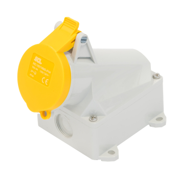 SCL 110V 16A YELLOW INDUSTRIAL SURFACE MOUNT SOCKET 3 PIN IP44 SCL 110V 16A YELLOW INDUSTRIAL SURFACE MOUNT SOCKET 3 PIN IP44