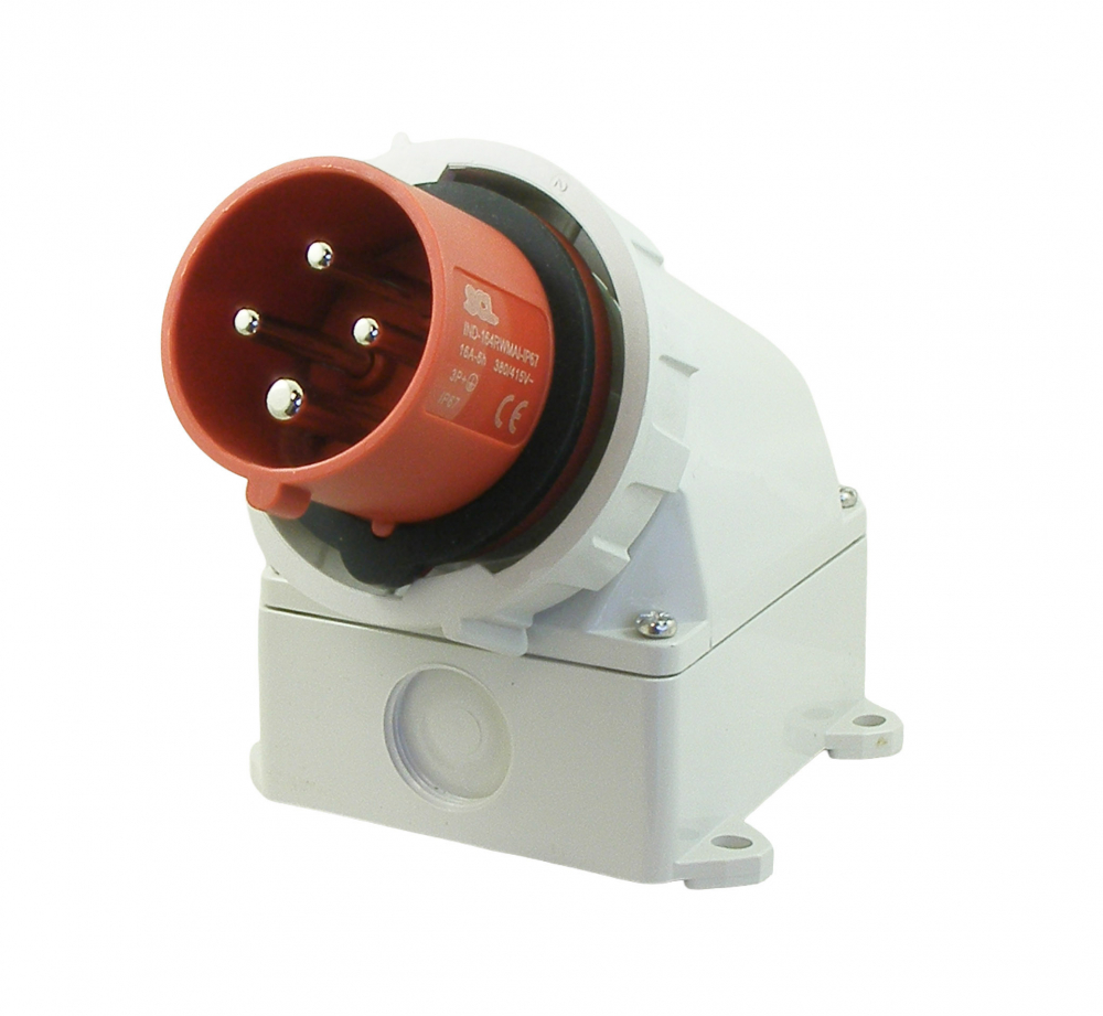 IP67 Surface Panel Mount Appliance Inlet SCL 415V 16A RED INDUSTRIAL ...