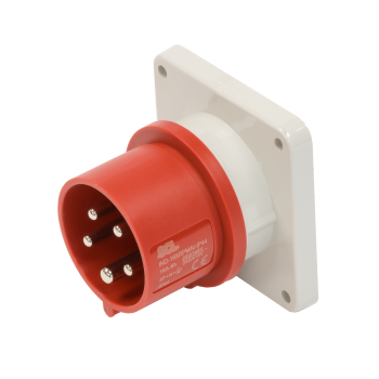 SCL 415V 16A RED INDUSTRIAL PANEL MOUNT APPLIANCE INLET 5 PIN IP44 SCL 415V 16A RED INDUSTRIAL PANEL MOUNT APPLIANCE INLET 5 PIN IP44