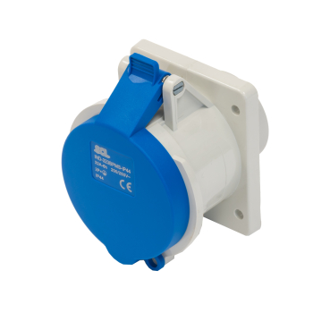 SCL 240V 32A BLUE INDUSTRIAL PANEL MOUNT SOCKET 3 PIN IP44 SCL 240V 32A BLUE INDUSTRIAL PANEL MOUNT SOCKET 3 PIN IP44