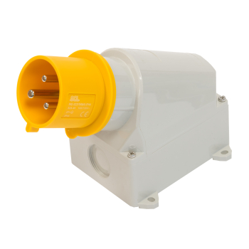 SCL 110V 32A YELLOW INDUSTRIAL SURFACE MOUNT APPLIANCE INLET 3 PIN IP44 SCL 110V 32A YELLOW INDUSTRIAL SURFACE MOUNT APPLIANCE INLET 3 PIN IP44