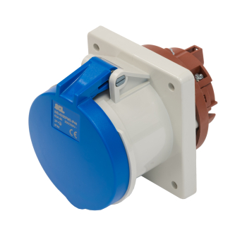 SCL 240V 63A BLUE INDUSTRIAL PANEL MOUNT SOCKET 3 PIN IP44 SCL 240V 63A BLUE INDUSTRIAL PANEL MOUNT SOCKET 3 PIN IP44