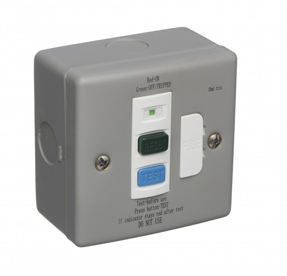 Single Rcd RCD Switched Sockets & Spur Outlets SCL SINGLE RCD SPUR OUTLET METAL ...