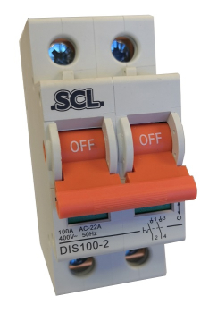 SCL MODULAR ISOLATION SWITCH 100AMP 2 POLE