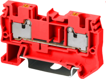 DINKLE DIN RAIL TERMINAL RED 1.5MM PUSH IN SPRING CLAMP