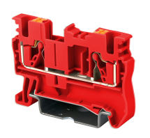 DINKLE DIN RAIL TERMINAL RED 2.5MM PUSH IN SPRING CLAMP