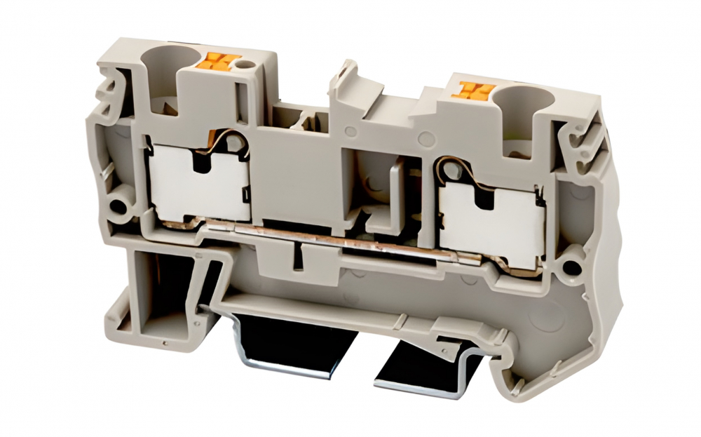 Push Spring Terminal 4mm Push In Spring Clamp Terminals - DINKLE DIN RAIL TERMINAL GREY 4MM ...