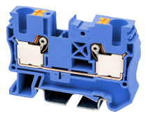 DINKLE DIN RAIL TERMINAL BLUE 6MM PUSH IN SPRING CLAMP