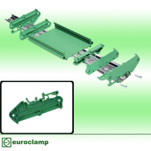 EUROCLAMP PCB PROFILE SUPPORT 72mm LEFT END + DIN FOOT