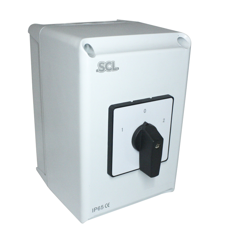 SCL Plastic Enclosed Changeover Switches - SCL 100AMP 2POLE IP65 ...