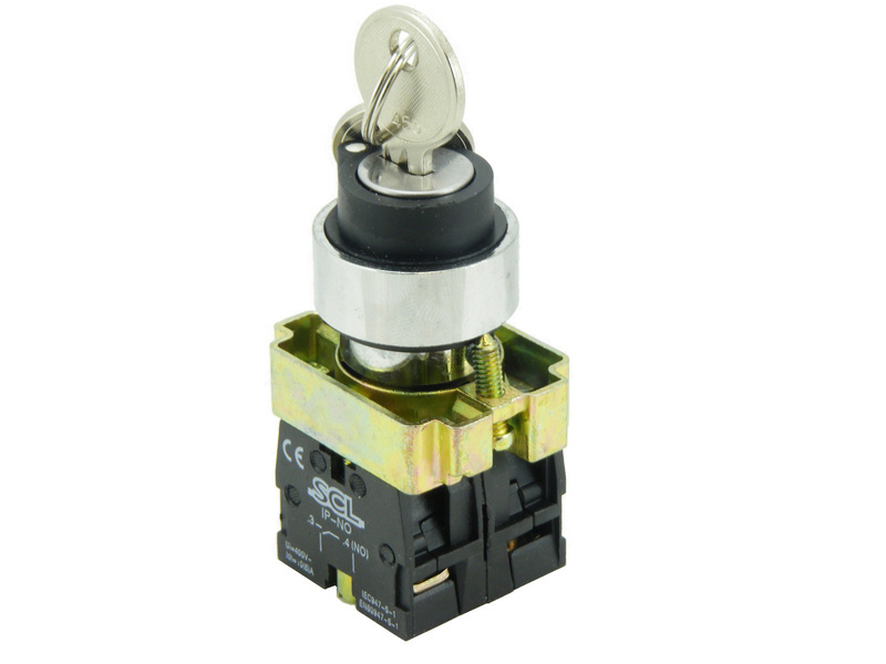 22mm Key Switches - SCL 2 POSITION KEY SWITCH WITH 1 NO CONTACT KEY OUT ...