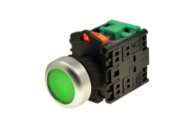 TEND 22mm ILLUMINATED P/BUTTON GREEN 24VACDC LED+1N/O CONTACT