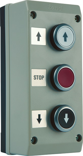Triple Button Enclosures - CONTROL STATION UP + DOWN + STOP, GREY ...