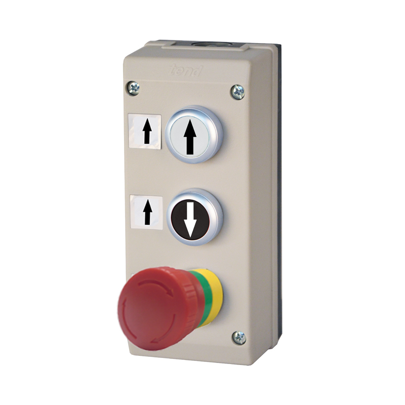 Triple Button Stations CONTROL STATION UP + DOWN + EMERGENCY STOP, GREY ...