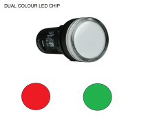 SCL 22mm LED INDICATOR 230VAC DUAL COLOUR RED/GREEN