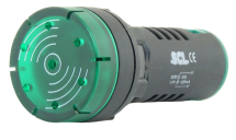SCL 22mm CONTINUOUS BUZZER 12VACDC + CONTINUOUS GREEN LED
