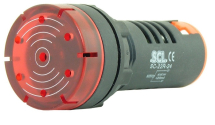 SCL 22mm CONTINUOUS BUZZER 12VACDC + CONTINUOUS RED LED