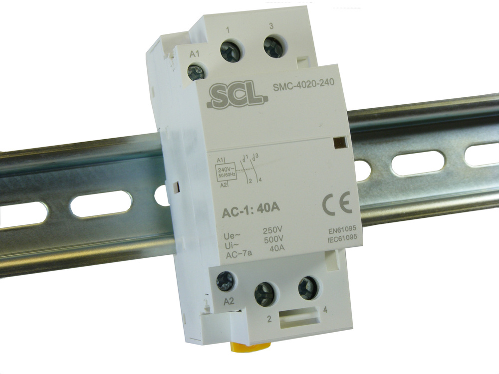 Din Rail Mount Modular Contactors - MODULAR CONTACTOR 40A 2NO 240V ...