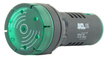 SCL 22mm PULSATING BUZZER 24V WITH FLASHING GREEN LED