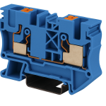 DINKLE DIN RAIL TERMINAL BLUE 6MM PUSH IN SPRING CLAMP