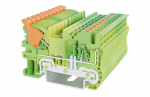DINKLE DIN RAIL EARTH TERMINAL 2.5MM LEVER & PUSH IN SPRING CLAMP