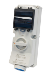 SCL 240V 16A BLUE INDUSTRIAL INTERLOCKED SOCKET WINDOW 3 PIN IP67