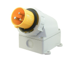 SCL 110V 16A YELLOW INDUSTRIAL SURFACE MOUNT APPLIANCE INLET 3 PIN IP67