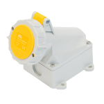 SCL 110V 16A YELLOW INDUSTRIAL SURFACE MOUNT SOCKET 3 PIN IP67
