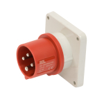 SCL 415V 16A RED INDUSTRIAL PANEL MOUNT APPLIANCE INLET 4 PIN IP44 SCL 415V 16A RED INDUSTRIAL PANEL MOUNT APPLIANCE INLET 4 PIN IP44