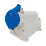 SCL 240V 32A BLUE INDUSTRIAL SURFACE MOUNT SOCKET 3 PIN IP44