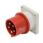 SCL 415V 32A RED INDUSTRIAL PANEL MOUNT APPLIANCE INLET 5 PIN IP44