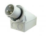 SCL 240V 63A BLUE INDUSTRIAL SURFACE MOUNT APPLIANCE INLET 3 PIN IP67