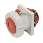 SCL 415V 63A RED INDUSTRIAL PANEL MOUNT SOCKET 4 PIN IP67