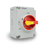 TELERGON S3 SWITCH DISCONNECTOR 3P+N 20A IN PLASTIC ENCLOSURE RED/YELLOW HANDLE