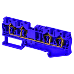 DINKLE SCREWLESS DIN TERM BLUE 4MM 4 CONDUCTOR