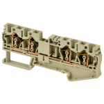 DINKLE SCREWLESS DIN TERM GREY 6MM 4 CONDUCTOR