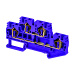 SCREWLESS DIN TERM BLUE 4MM DOUBLE LEVEL