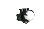 22mm PUSHBUTTON WHITE WITH METAL COLLAR + 1 N/O CONTACT