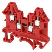 DINKLE 4W DIN RAIL TERMINAL RED 4MM