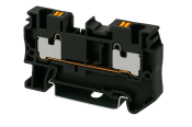 DINKLE DIN RAIL TERMINAL BLACK 1.5MM PUSH IN SPRING CLAMP