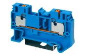 DINKLE DIN RAIL TERMINAL BLUE 1.5MM PUSH IN SPRING CLAMP