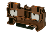 DINKLE DIN RAIL TERMINAL BROWN 1.5MM PUSH IN SPRING CLAMP