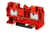 DINKLE DIN RAIL TERMINAL RED 1.5MM PUSH IN SPRING CLAMP