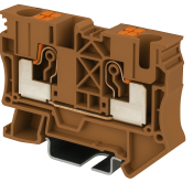 DINKLE DIN RAIL TERMINAL BROWN 10MM PUSH IN SPRING CLAMP