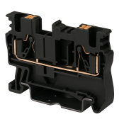 DINKLE DIN RAIL TERMINAL BLACK 2.5MM PUSH IN SPRING CLAMP